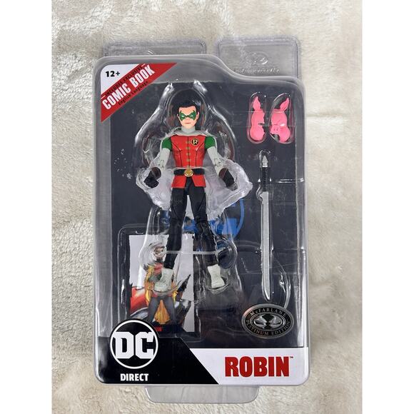 McFarlane DC Direct Page Punchers Platinum Edition Damian Wayne Robin 6” Figure - Picture 1 of 9